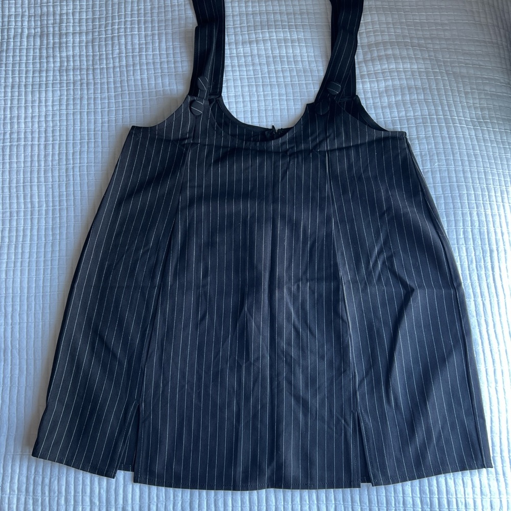 Pinstripe pinafore dress